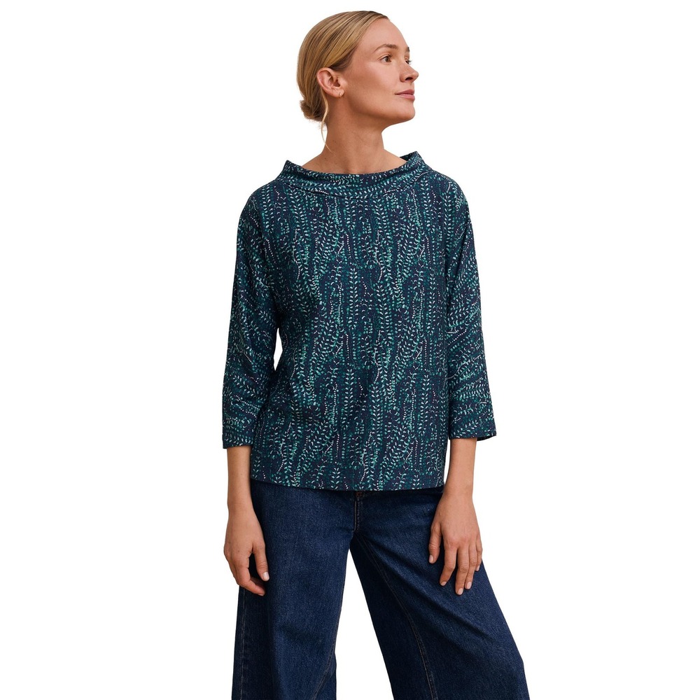 Celtic & Co Bamboo Cotton Trailing Vines Collar Top UK 18 NWT